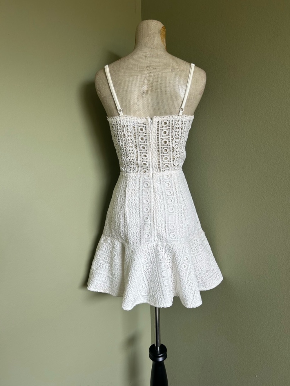 by the way Del Crochet Off-White Lace Mini Dress Sz S - Picture 2 of 9